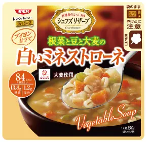 根菜と豆と大麦の白いミネストローネのパッケージ
