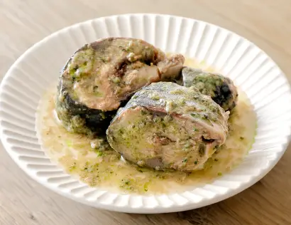 サバ・バジル ジェノベーゼ風の写真